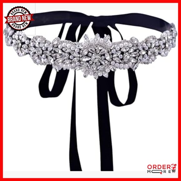 Rhinestone Pearl Crystal Wedding Belt Elegant Bridal Prom Dress Accessory main image 6
